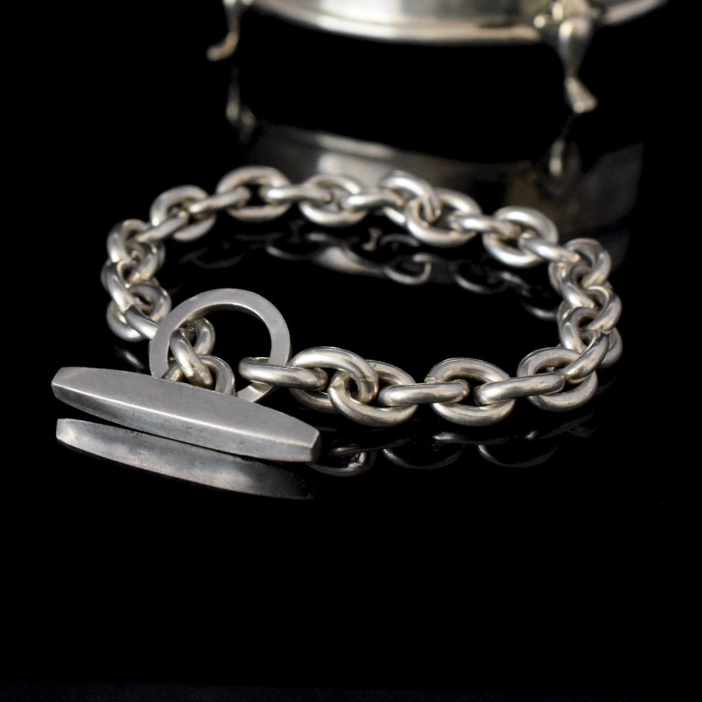 Vintage Norwegian 830S Silver Bracelet 44 Grams