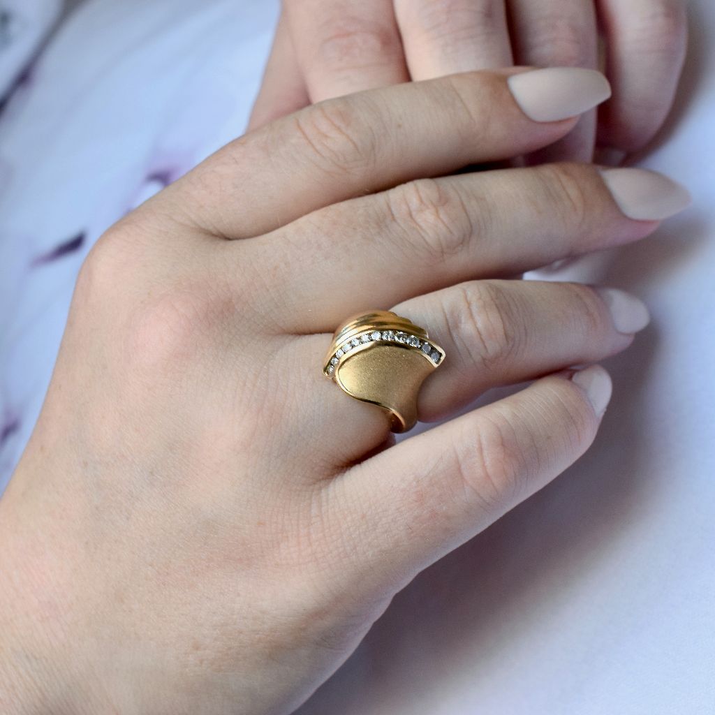 Vintage 18ct Yellow Gold ‘Retro’ Style Diamond Ring