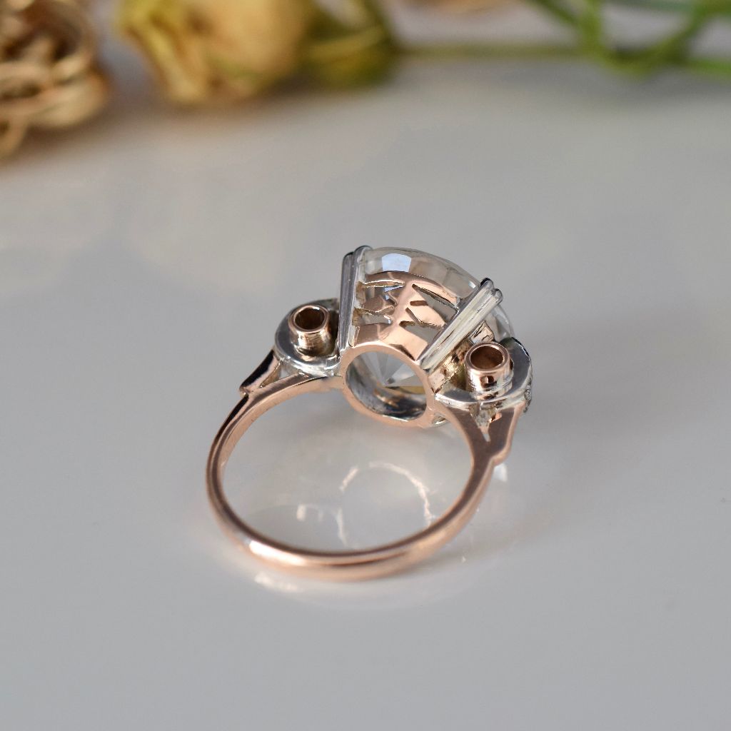 Vintage 18ct Rose Gold Natural Topaz And Diamond Ring Circa 1940’s (Independent Valuation included in purchase for $9000)