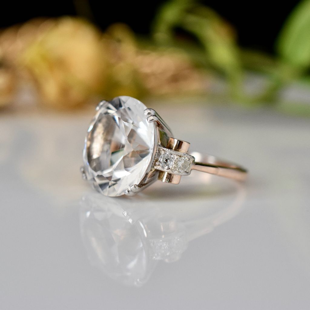 Vintage 18ct Rose Gold Natural Topaz And Diamond Ring Circa 1940’s (Independent Valuation included in purchase for $9000)