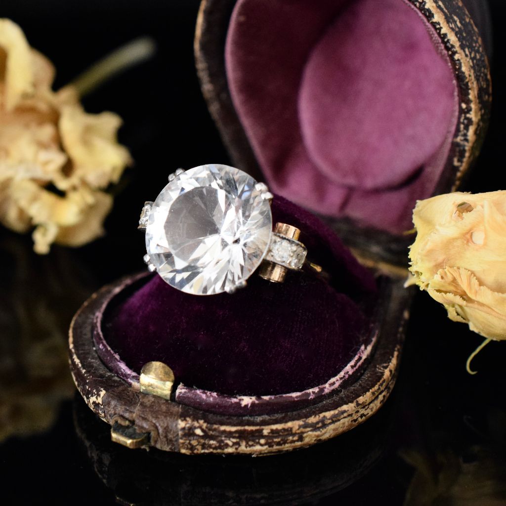 Vintage 18ct Rose Gold Natural Topaz And Diamond Ring Circa 1940’s (Independent Valuation included in purchase for $9000)