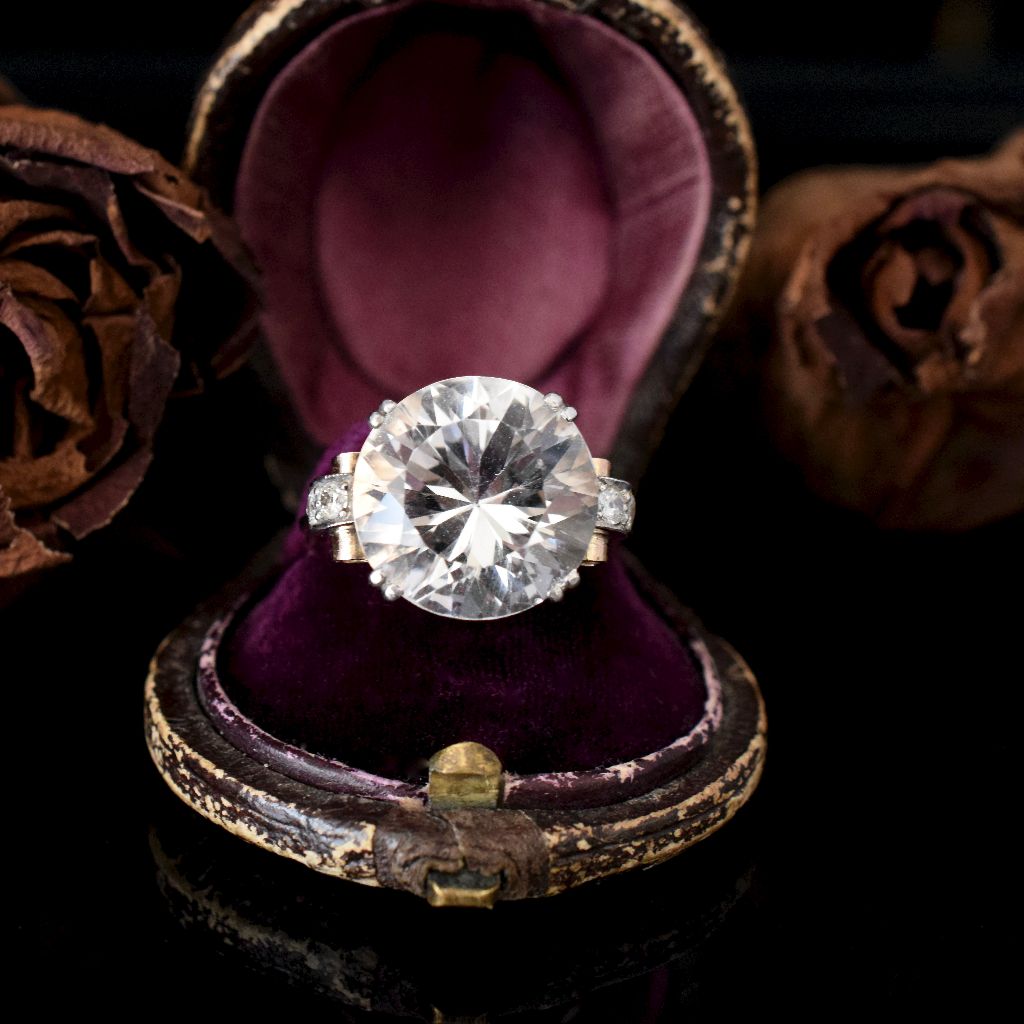 Vintage 18ct Rose Gold Natural Topaz And Diamond Ring Circa 1940’s (Independent Valuation included in purchase for $9000)