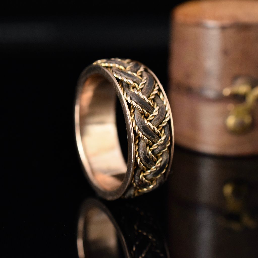 Vintage 9ct Rose Gold Braided Elephant Hair Ring