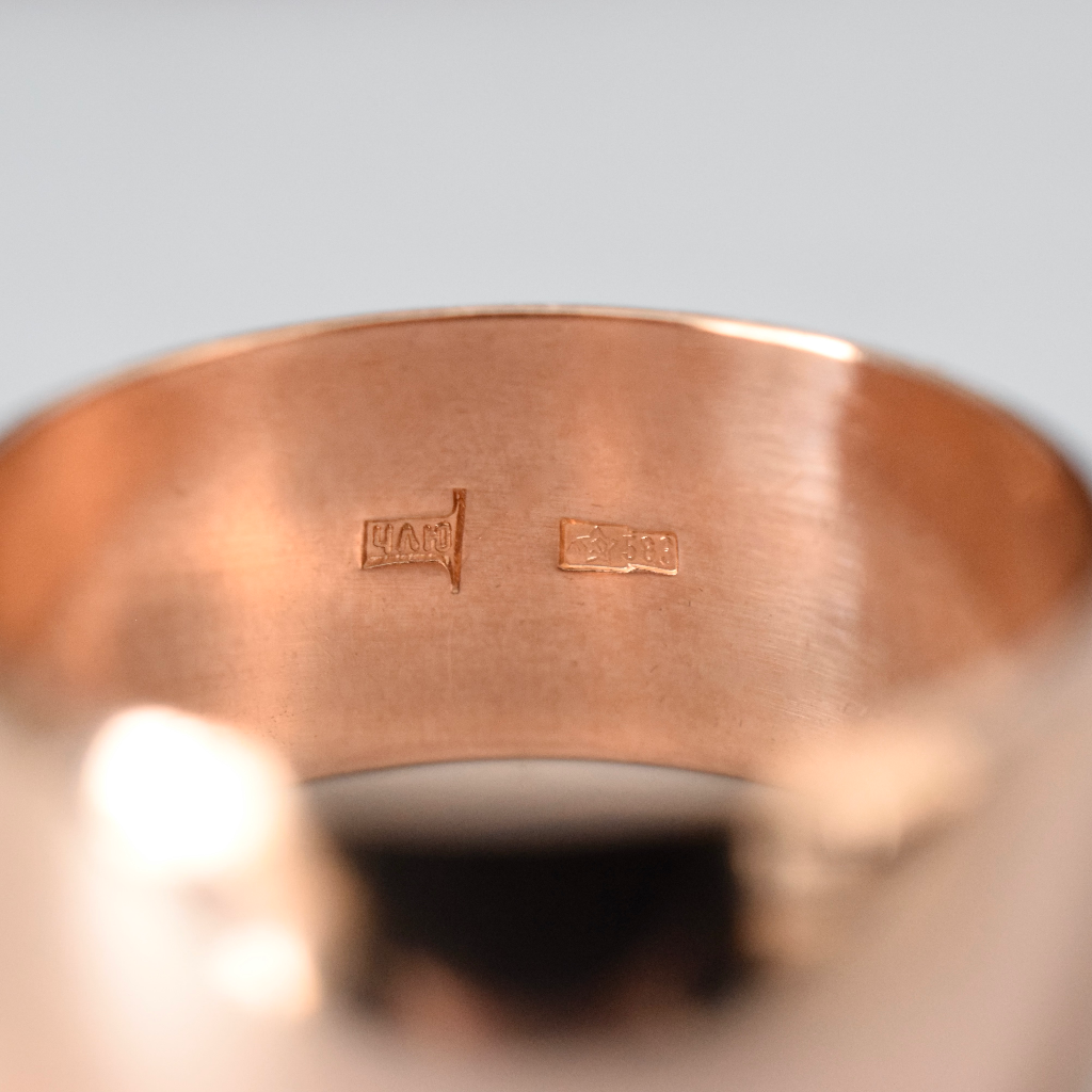 Vintage Russian 14ct ‘Pink’ Gold Wide Cigar Band