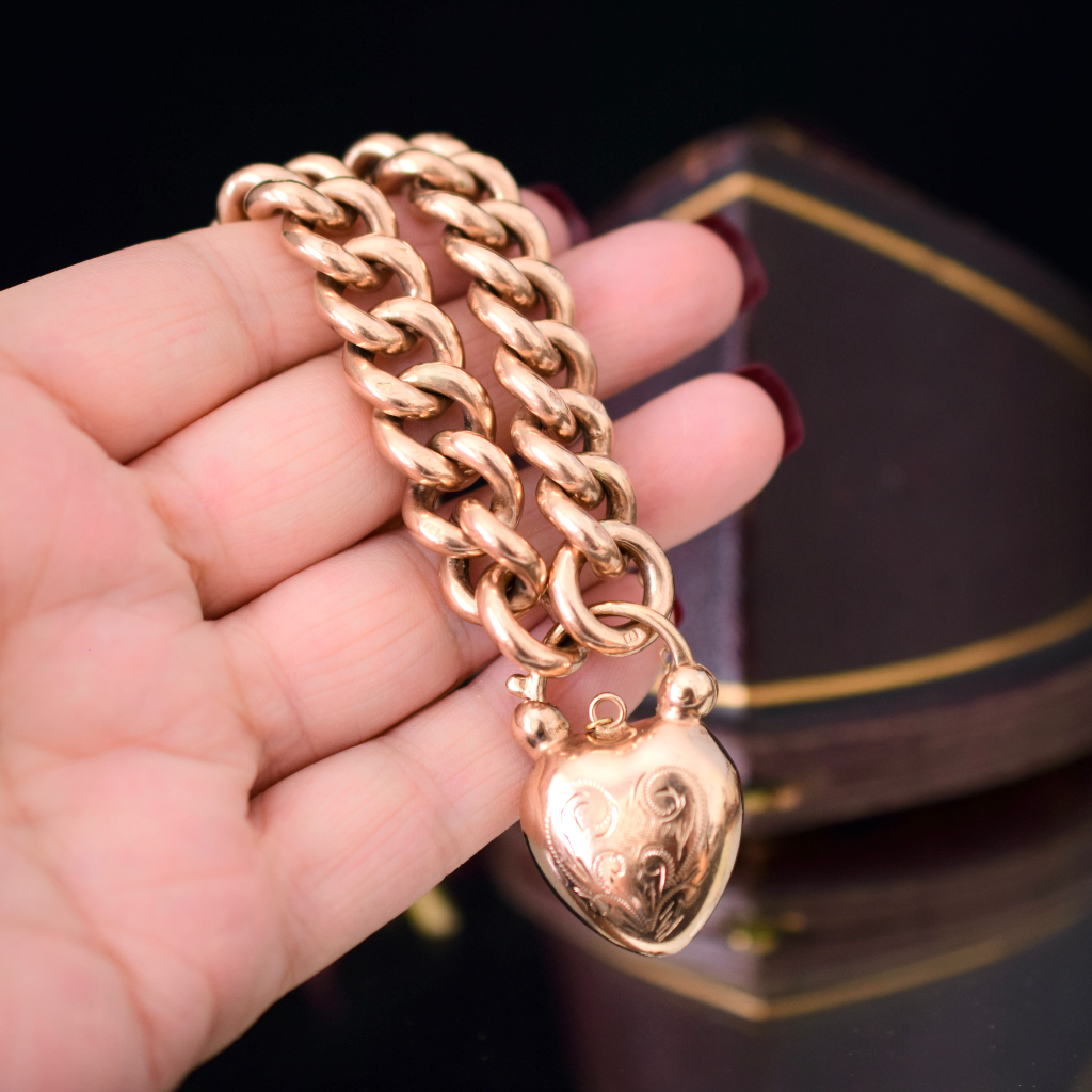 Vintage ‘Gold Filled’ AND 9ct Rose Gold Padlock Bracelet - 70 Grams
