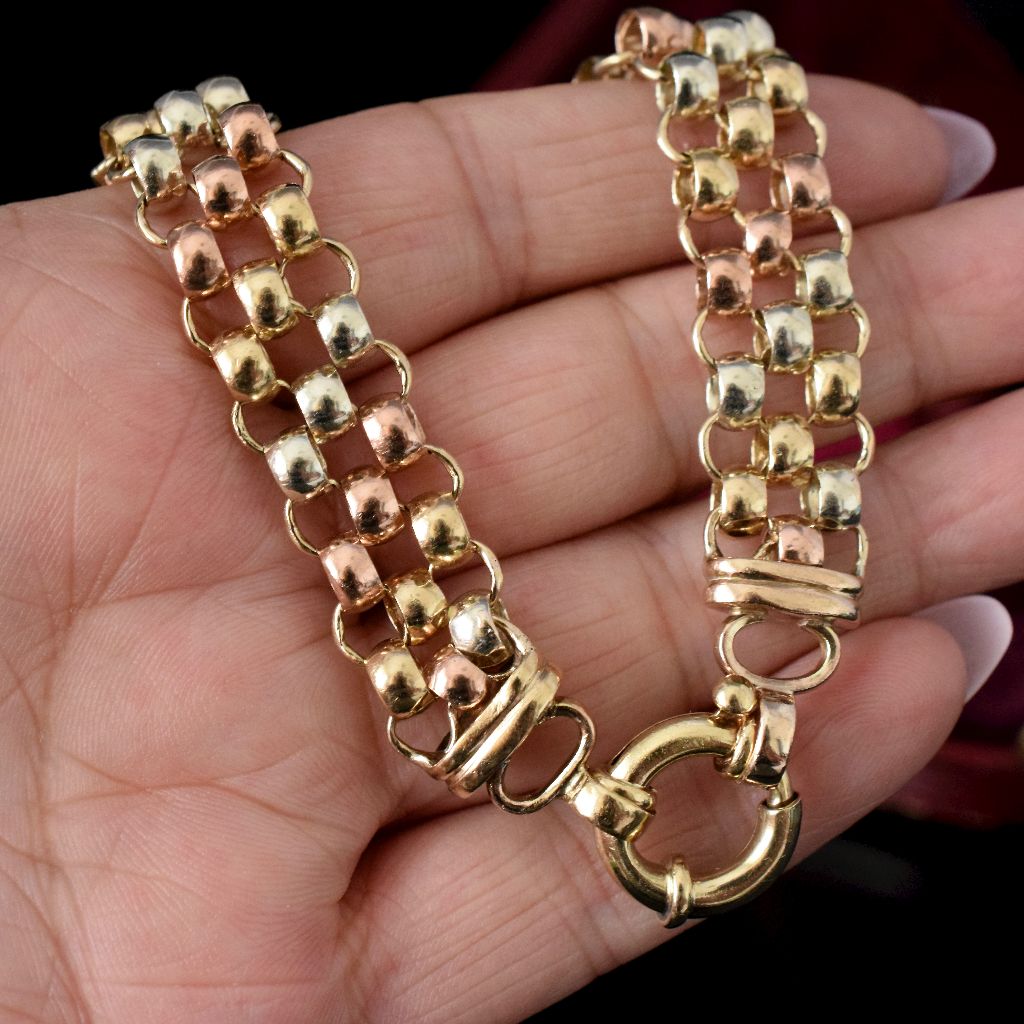 Modern Tri-Colour Rolo Belcher Link Bracelet