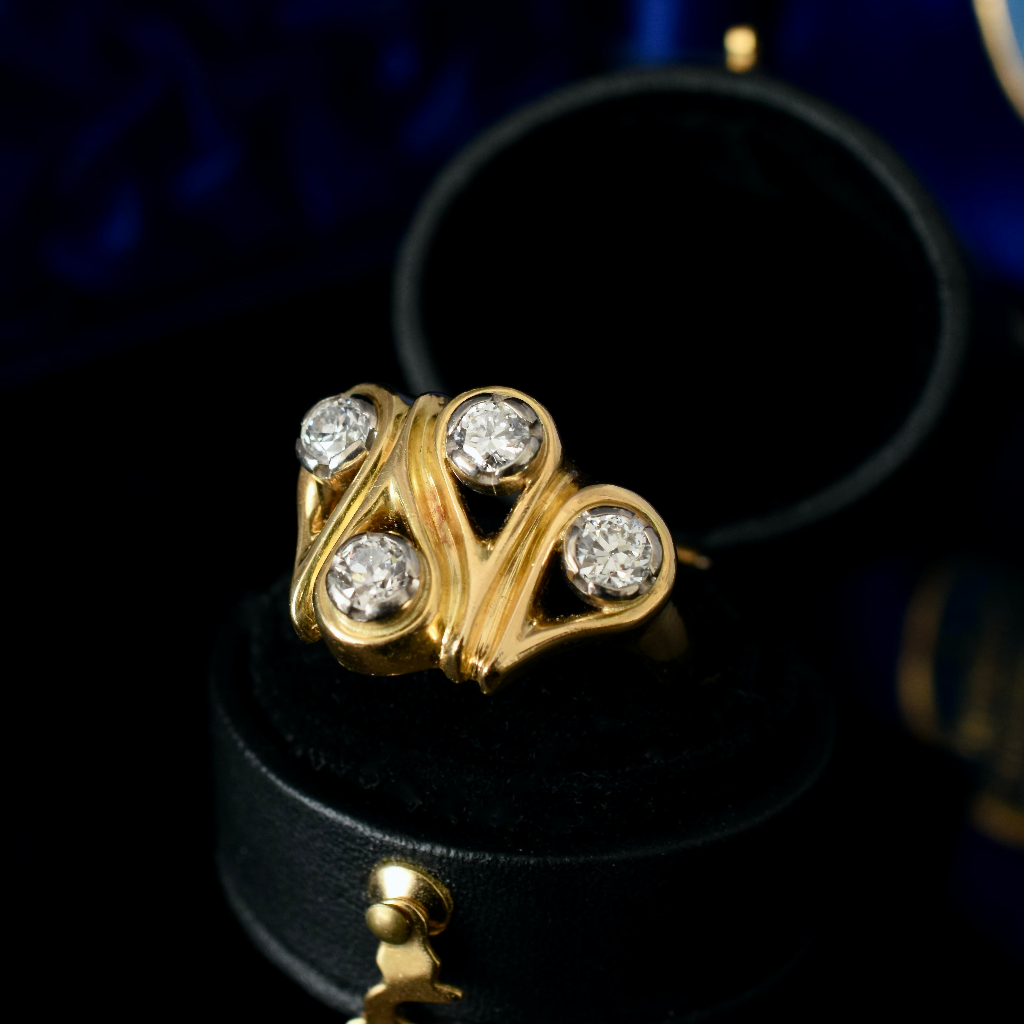 Modern 18ct Yellow Gold Diamond Ring 1.00ct Valuation Included In Purchase For $6,000