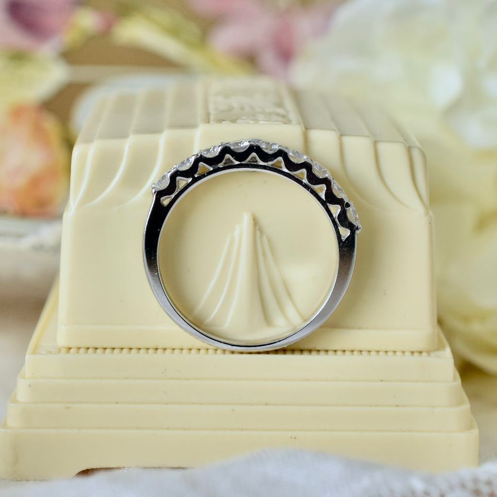 Modern 18ct White Gold Diamond Half Hoop Ring 0.55ct