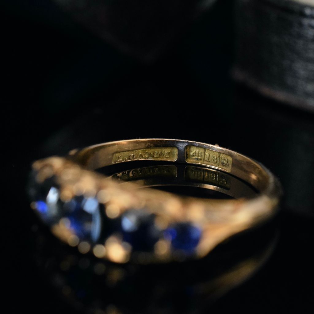 Antique Australian 18ct Yellow Gold Natural Sapphire Ring Circa 1905 (Independent Valuation Included In Purchase For $4050.00)