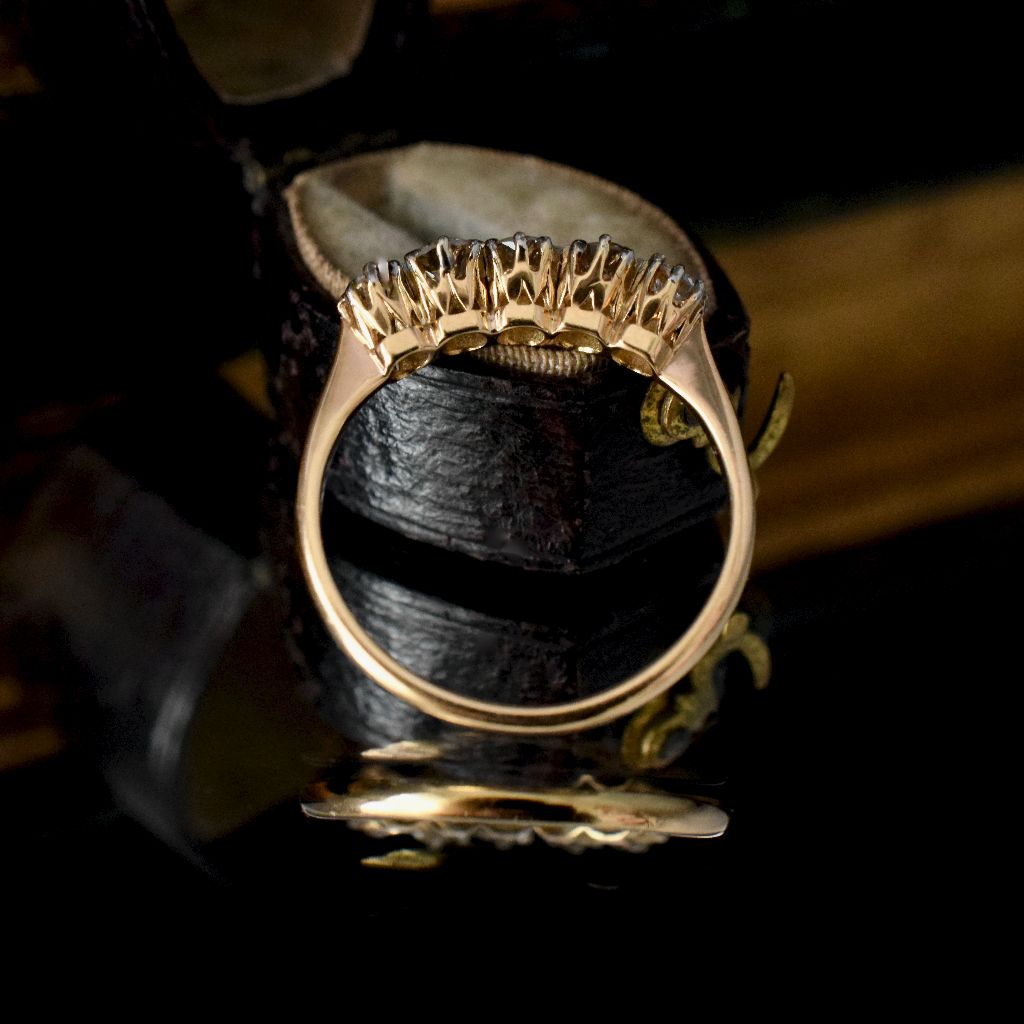 Antique Art Deco Australian 18ct / Platinum Diamond Half Hoop By ‘Catanach’ Circa 1935