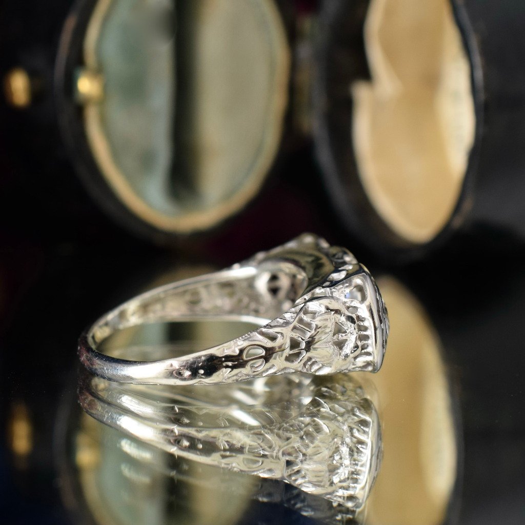 Antique Art Deco 18ct White Gold Diamond Trilogy ring 0.75ct Circa 1925 Independent Valuation Included In Purchase For $5,300 AUD