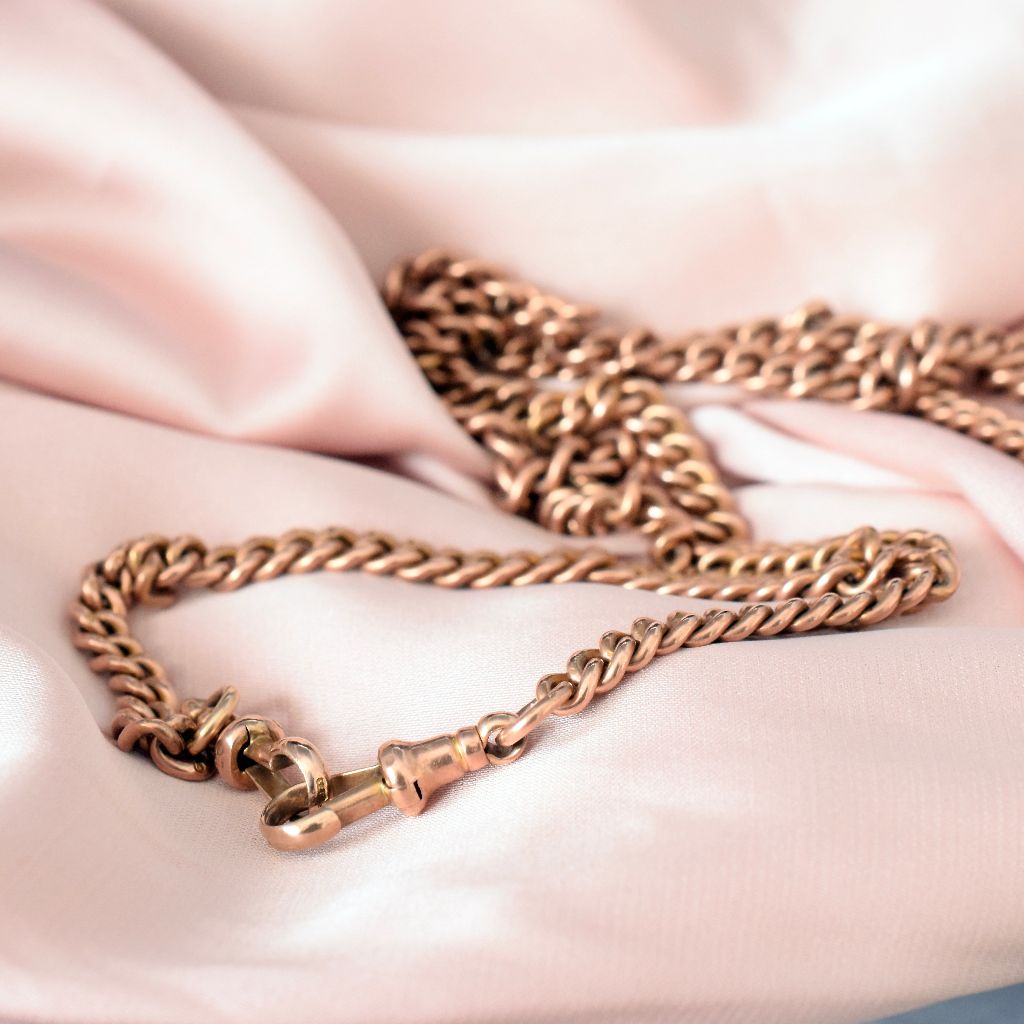 Antique 9ct Rose Gold Curblink Chain 67cm Circa 1900