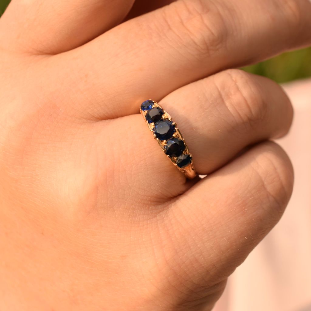 Antique Australian 18ct Yellow Gold Natural Sapphire Ring Circa 1905 (Independent Valuation Included In Purchase For $4050.00)