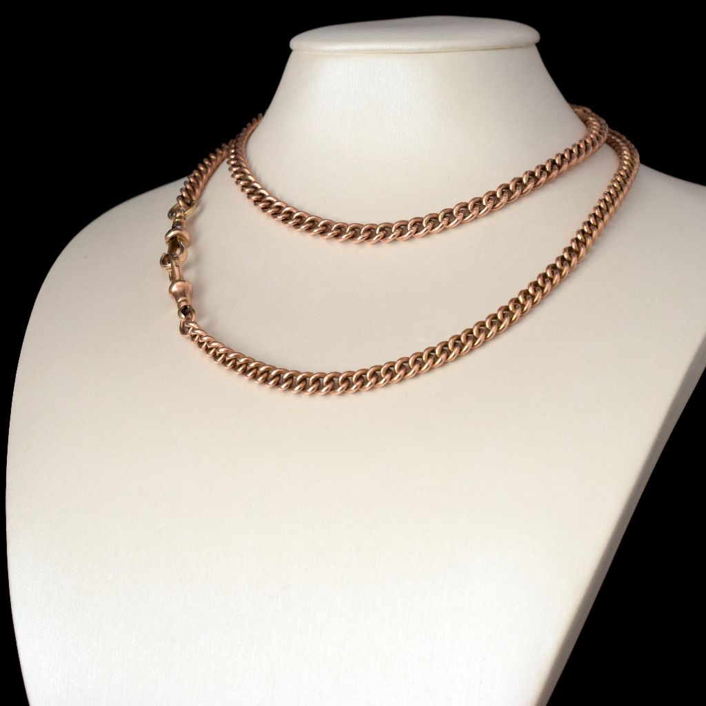 Antique 9ct Rose Gold Curblink Chain 67cm Circa 1900