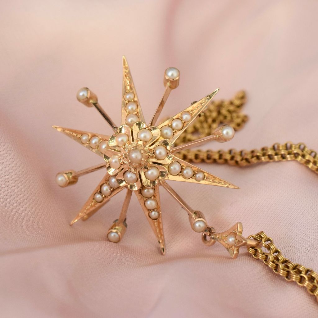 Antique Australian 15ct Yellow Gold Celestial ‘Starburst’ Circa 1900