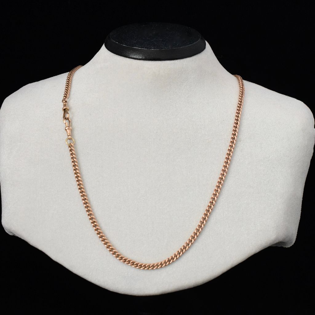 Antique 9ct Rose Gold Curblink Chain 67cm Circa 1900