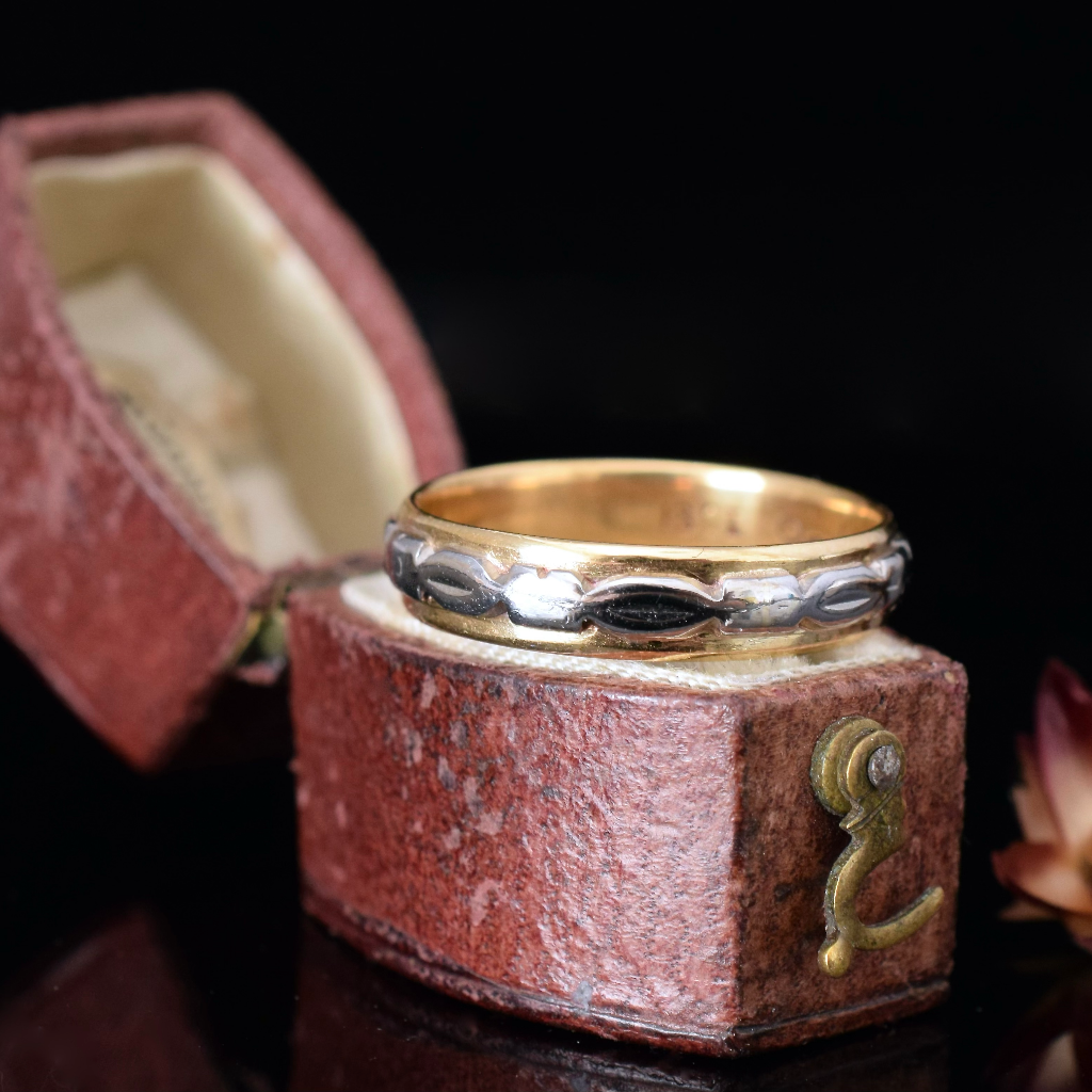 Vintage 1940’s 18ct Yellow And White Gold Wedding Ring