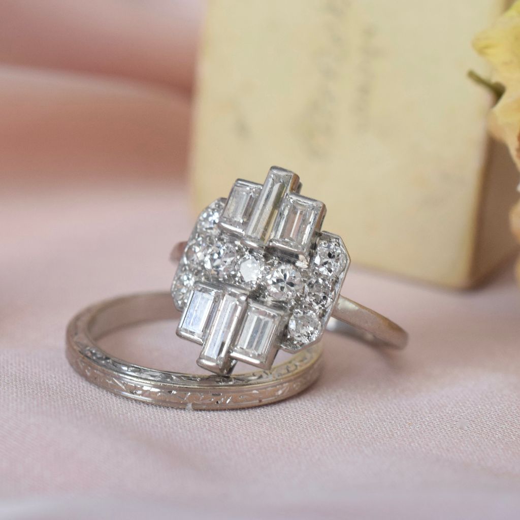 Antique Art Deco Platinum And Diamond Ring Circa 1930 (Independent Valuation Included In Purchase For - $6850)