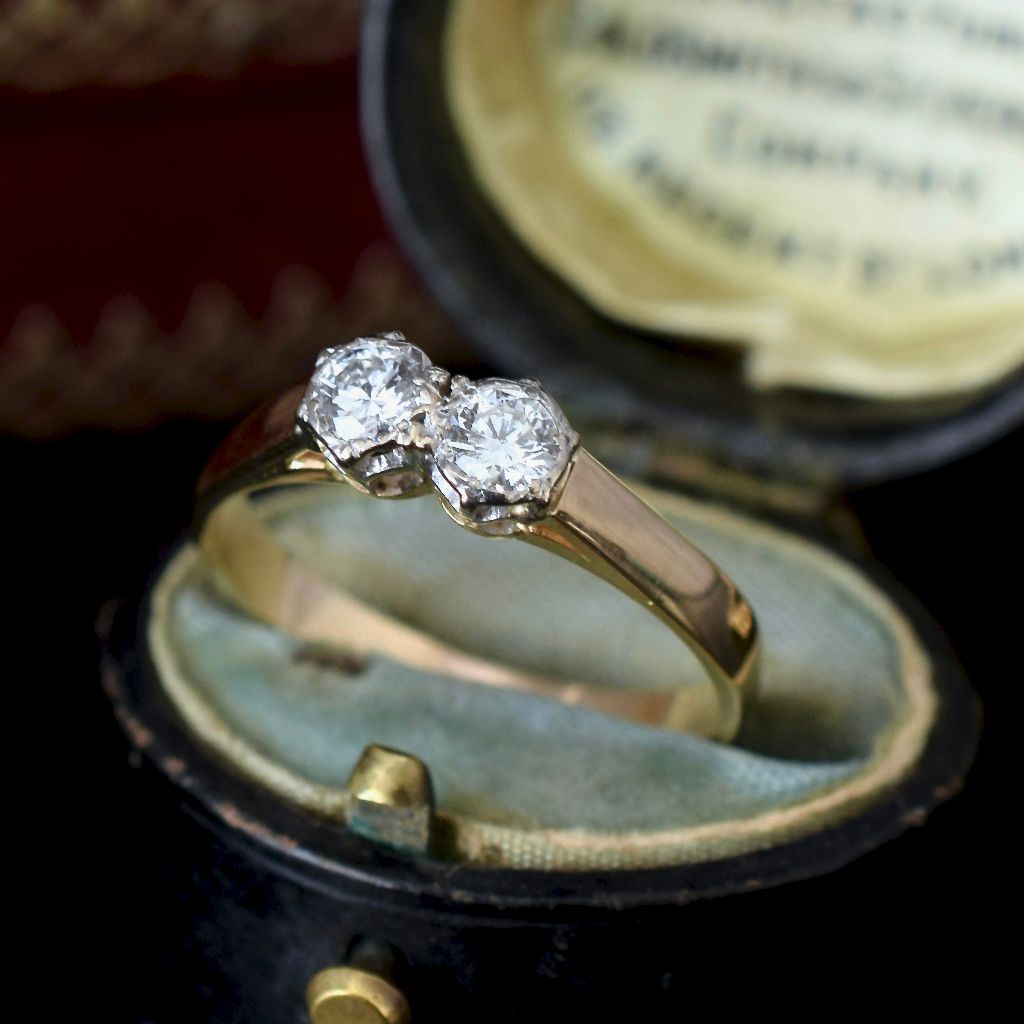 Vintage 18ct Yellow Gold ‘Toi et Moi’ Diamond Ring Circa 1940’s