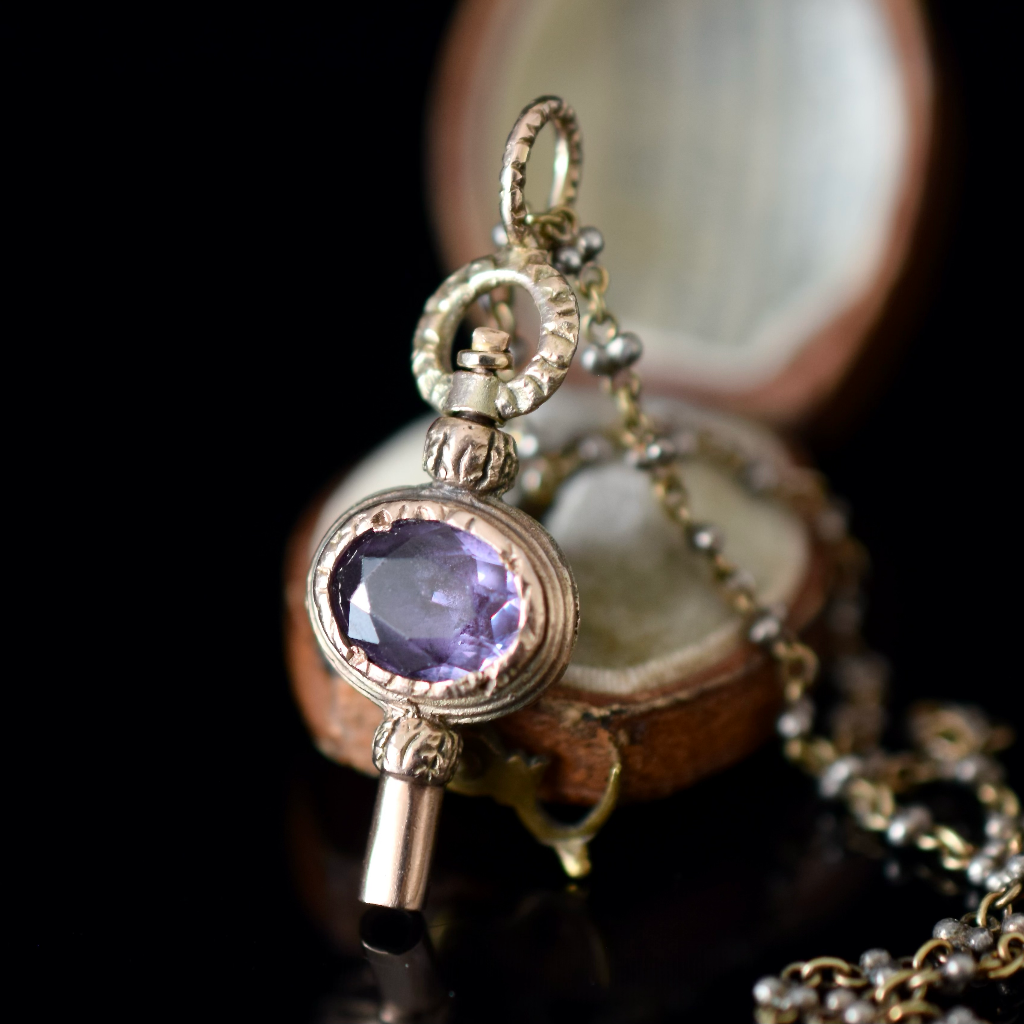 Antique Victorian 9ct Rose Gold Watch Winder Circa 1900