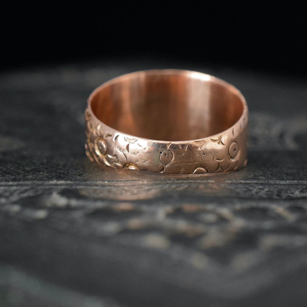 Antique Victorian 9ct Rose Gold ‘Mizpah’ Ring Birmingham 1891