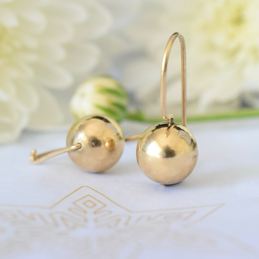Modern 9ct Rose Gold 1.0cm Round ‘Euro Ball’ Earrings