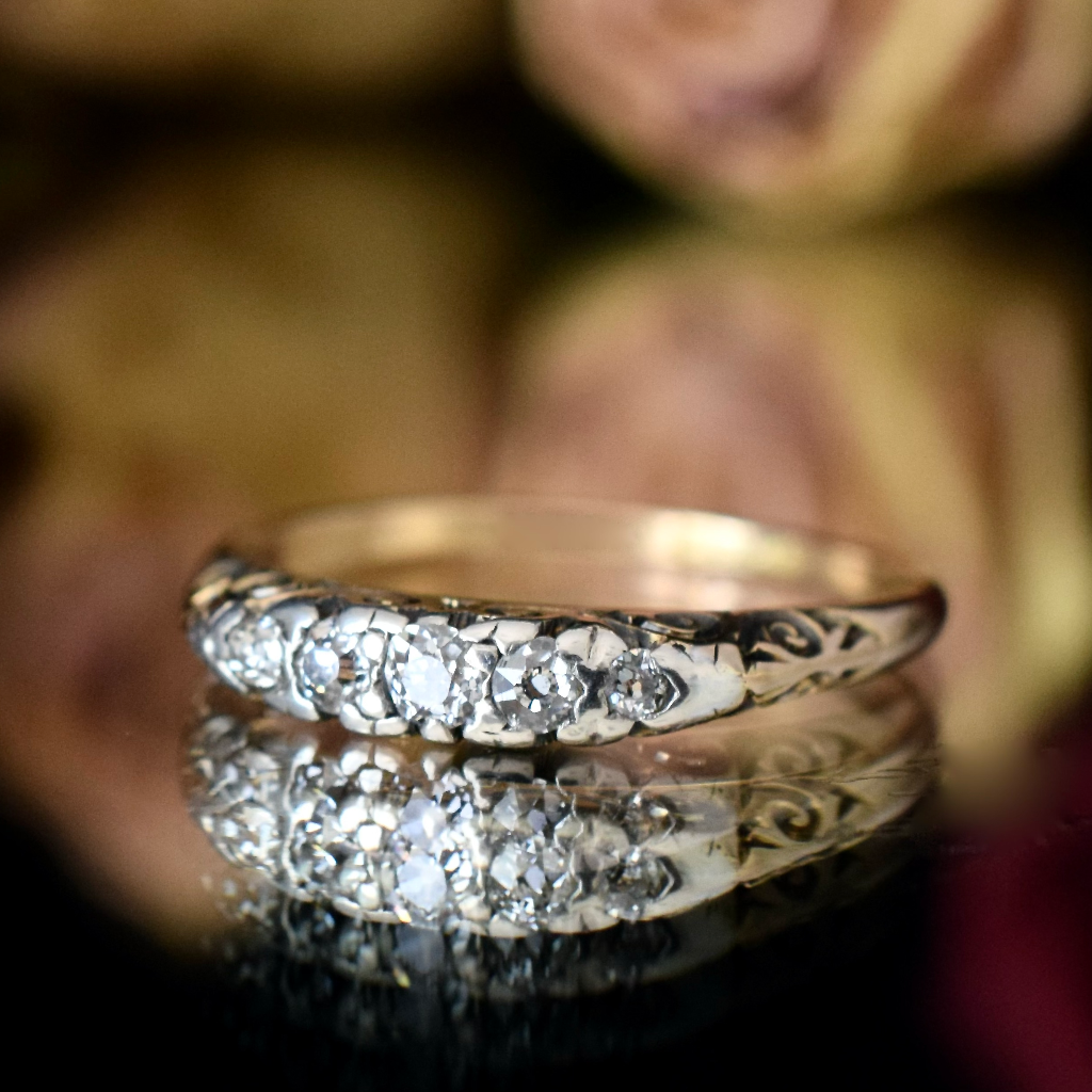 Antique Victorian 18ct Gold And Diamond Ring Circa 1900
