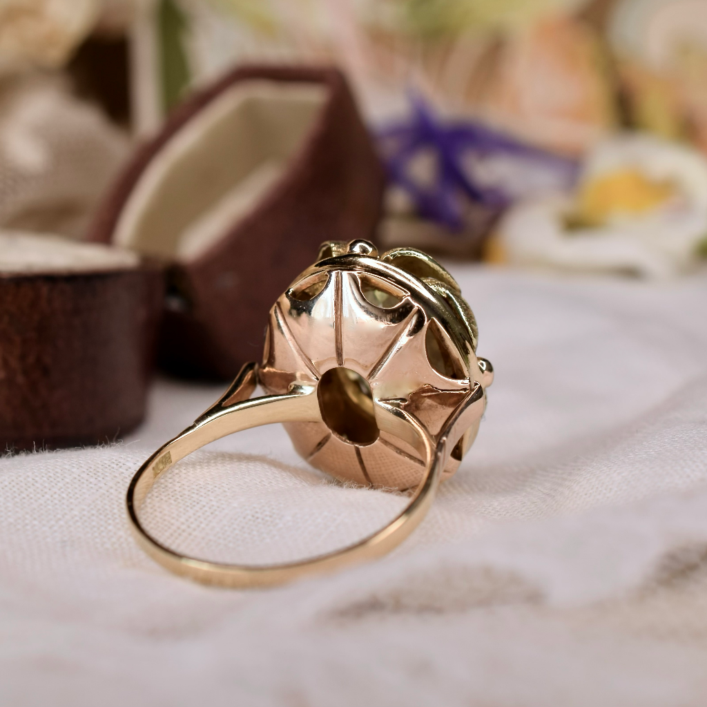 Vintage 18ct Yellow Pink And Green Gold 3.5CT Aquamarine Ring Independent Valuation Included For $4,000 AUD