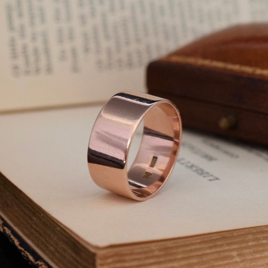 Antique Australian 9ct Rose Gold Cigar Band By D. Mackay Circa 1900