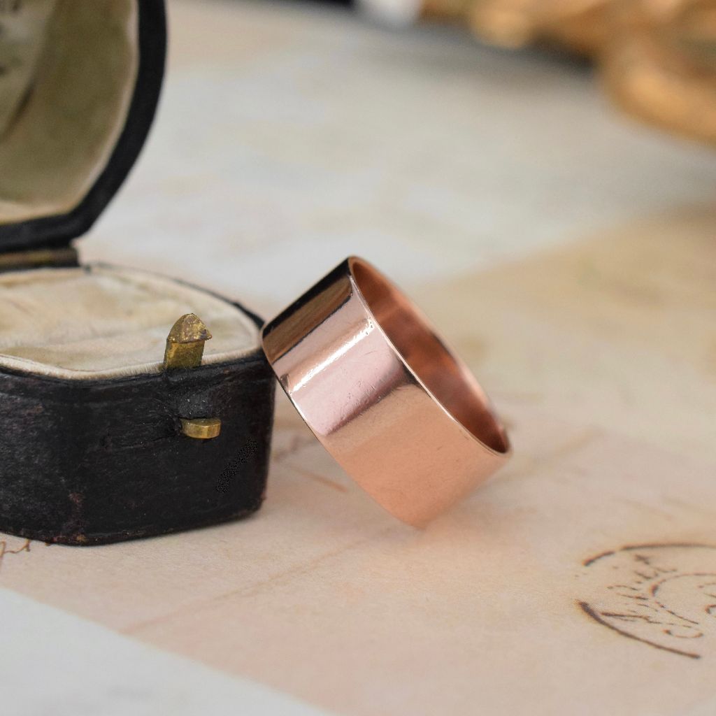 Antique Australian 9ct Rose Gold Cigar Band By D. Mackay Circa 1900