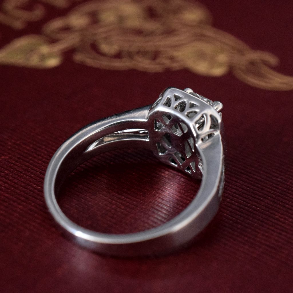 Modern 14k White Gold Trillion-Cut Diamond Ring