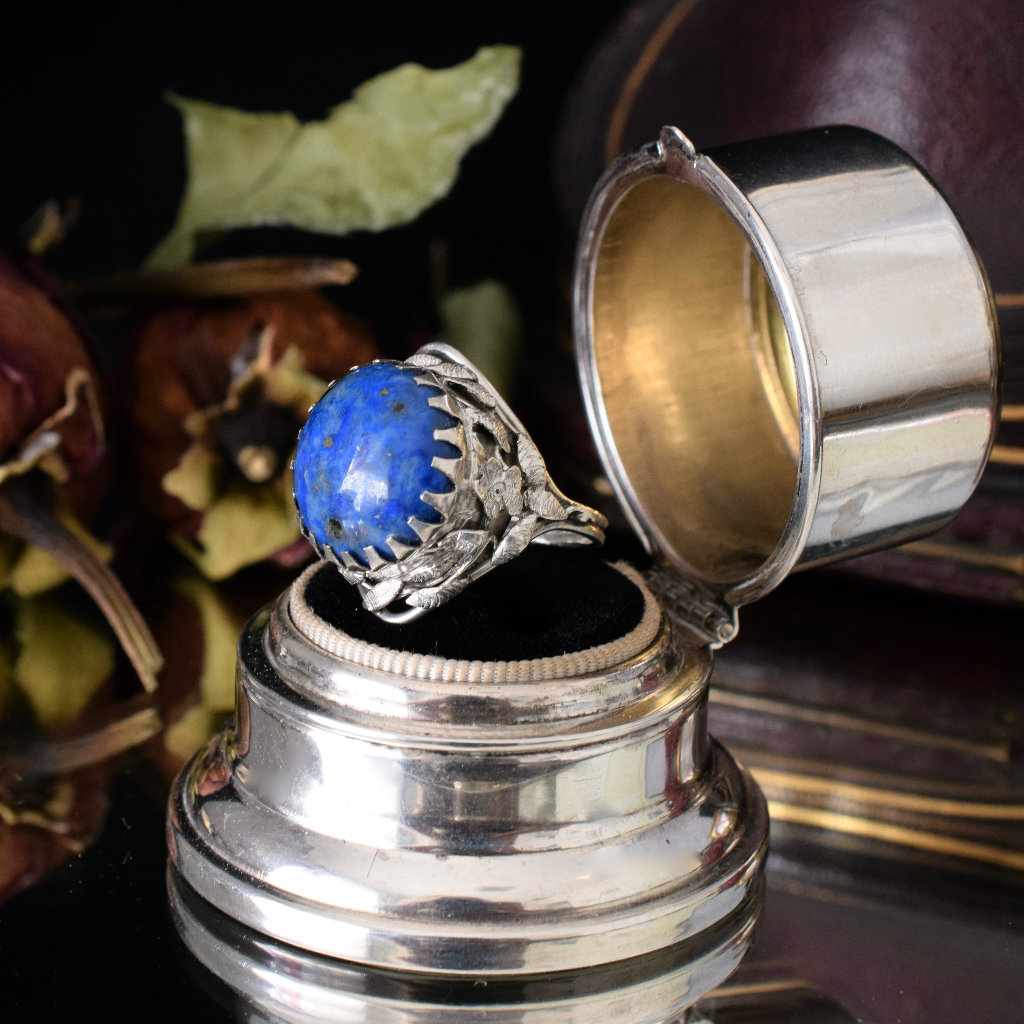 Vintage Australian Sterling Silver And Lapis Lazuli Ring