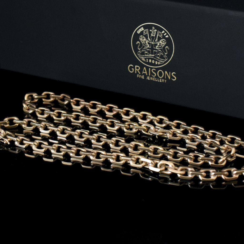 Modern 9ct Yellow Gold Oval Link (Anchor) Chain Necklace 69.4 Grams (Independent Valuation included with $14,000)