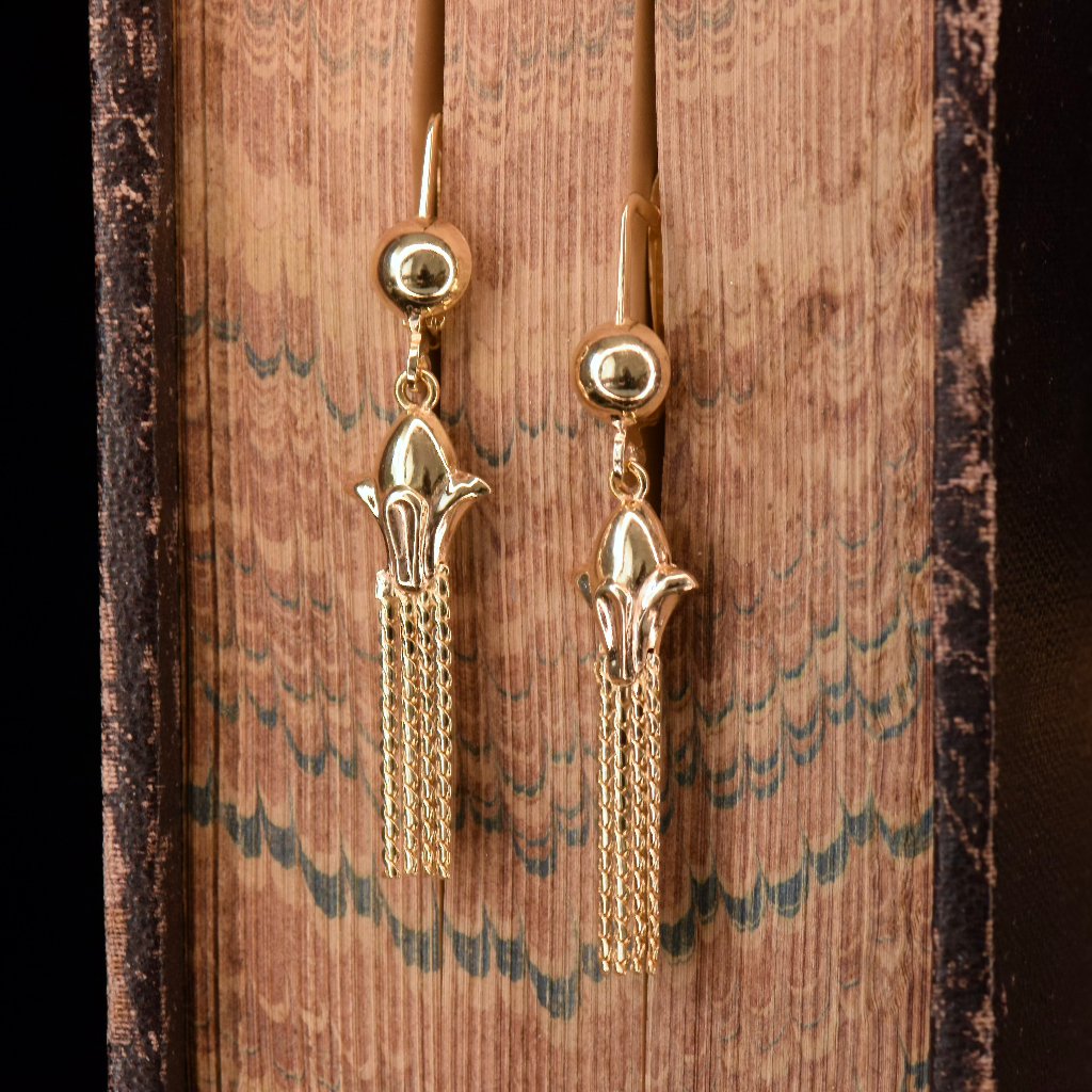 Modern Italian 18ct Yellow Gold ‘Tassell’ Earrings
