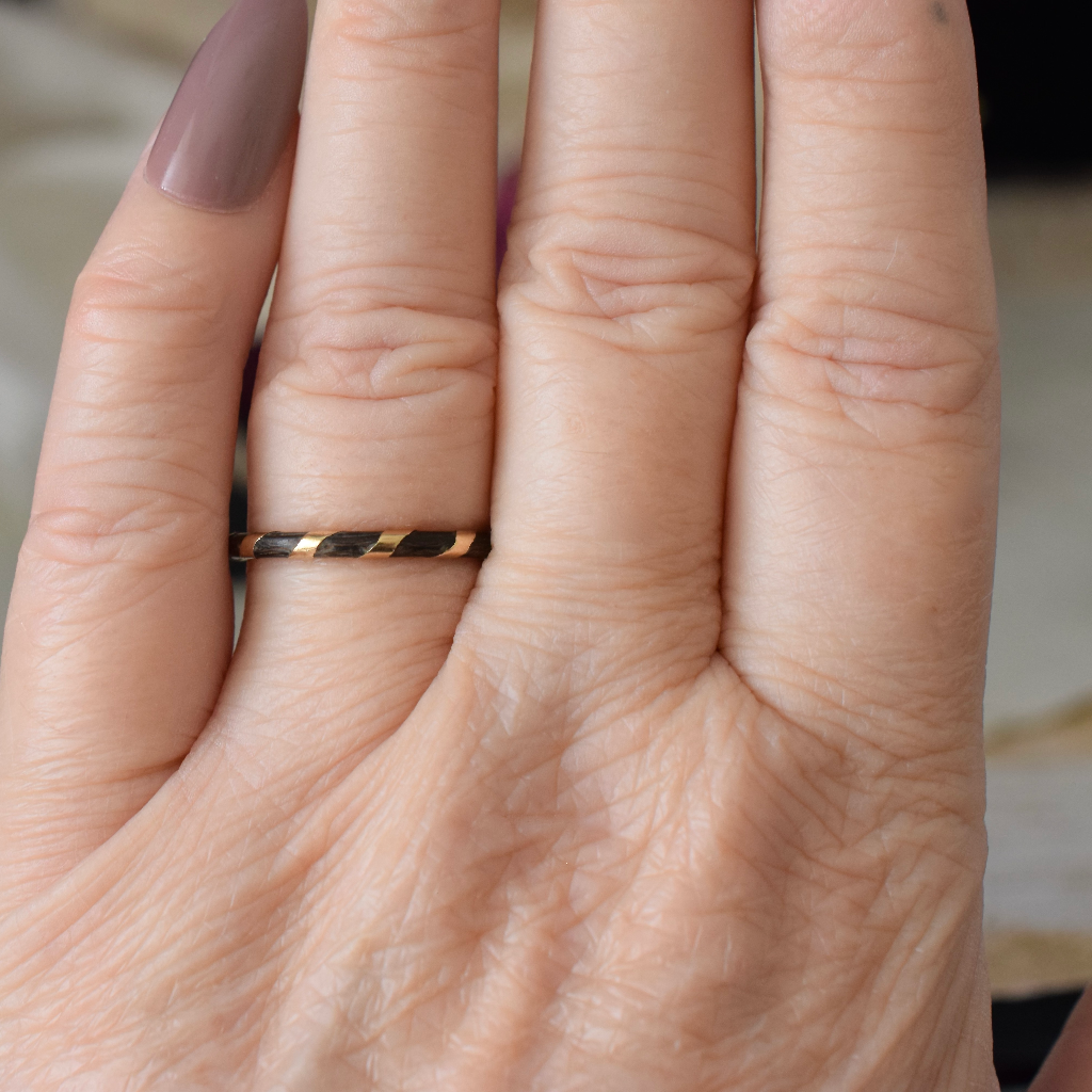 Antique 18ct Yellow Gold Elephant Hair Ring Circa 1900