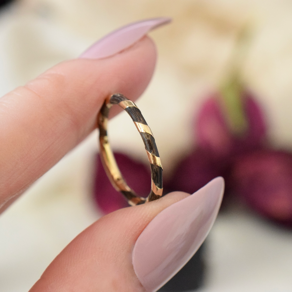 Antique 18ct Yellow Gold Elephant Hair Ring Circa 1900