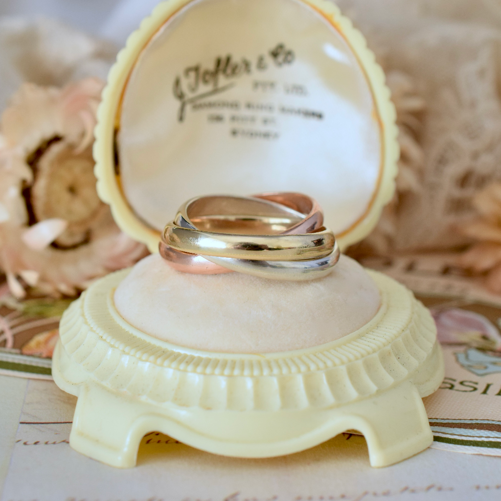 Modern 9ct Tri-Colour Russian Wedding Ring