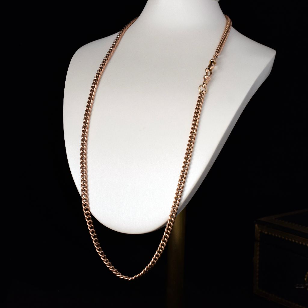 Antique 9ct Rose Gold Curblink Chain 67cm Circa 1900