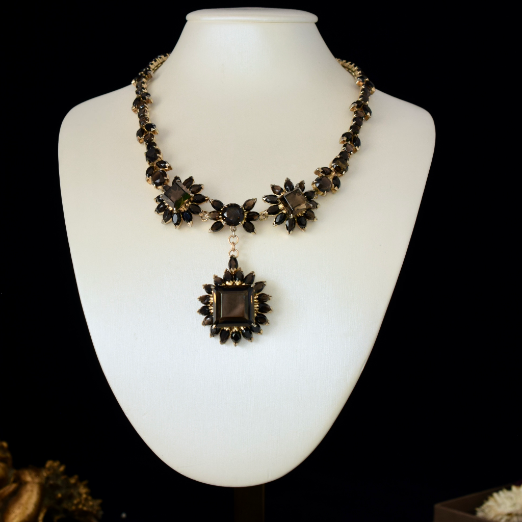 Retro Style Fabulous Smoky Quartz Necklace Circa 1950’s Independent Valuation Included For $2000 AUD