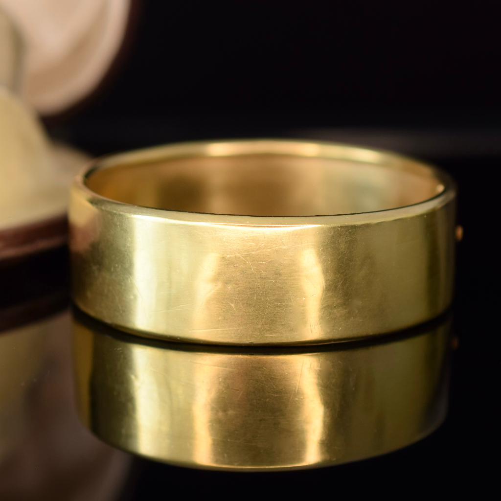 Antique Victorian Aesthetic Era Silver Gilt Cuff Bangle Circa 1880