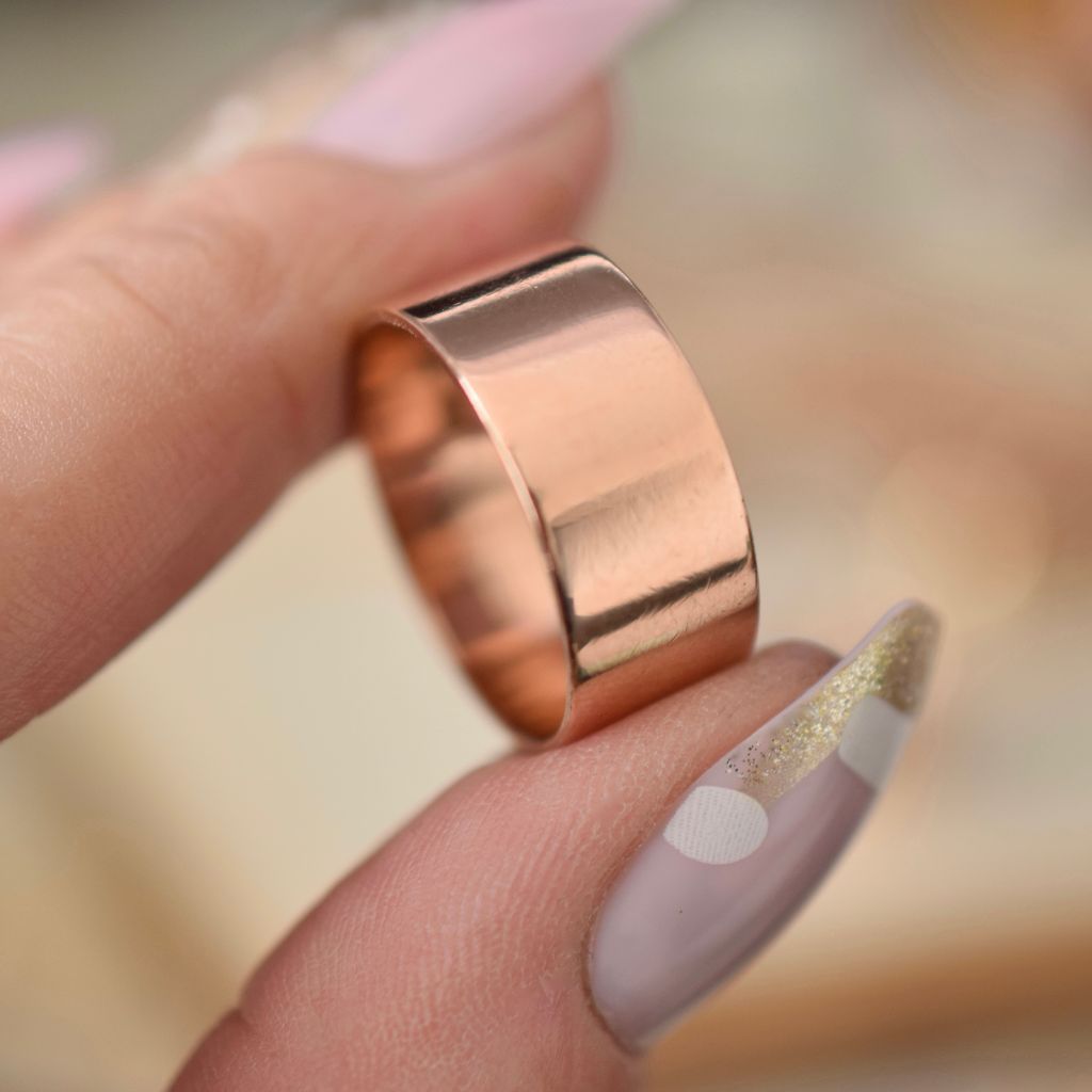 Antique Australian 9ct Rose Gold Cigar Band By D. Mackay Circa 1900