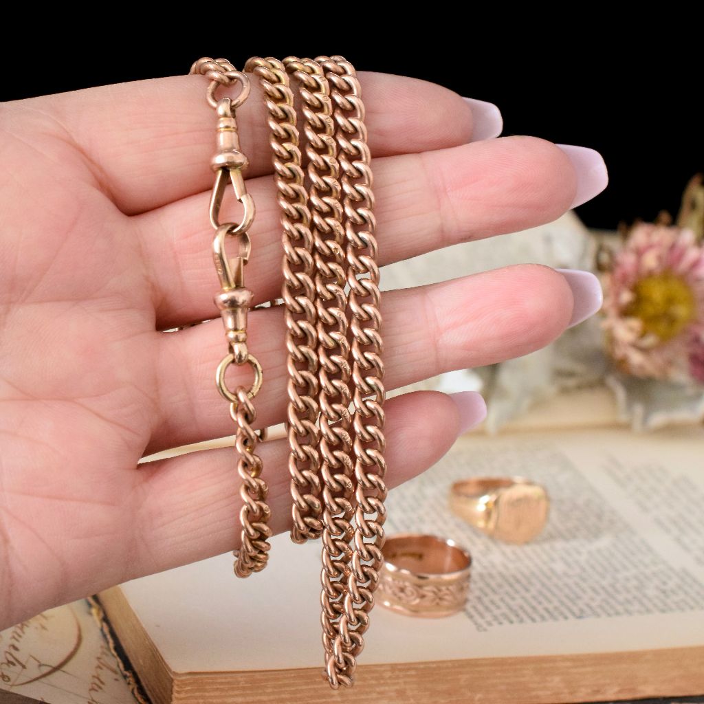 Antique 9ct Rose Gold Curblink Chain 67cm Circa 1900
