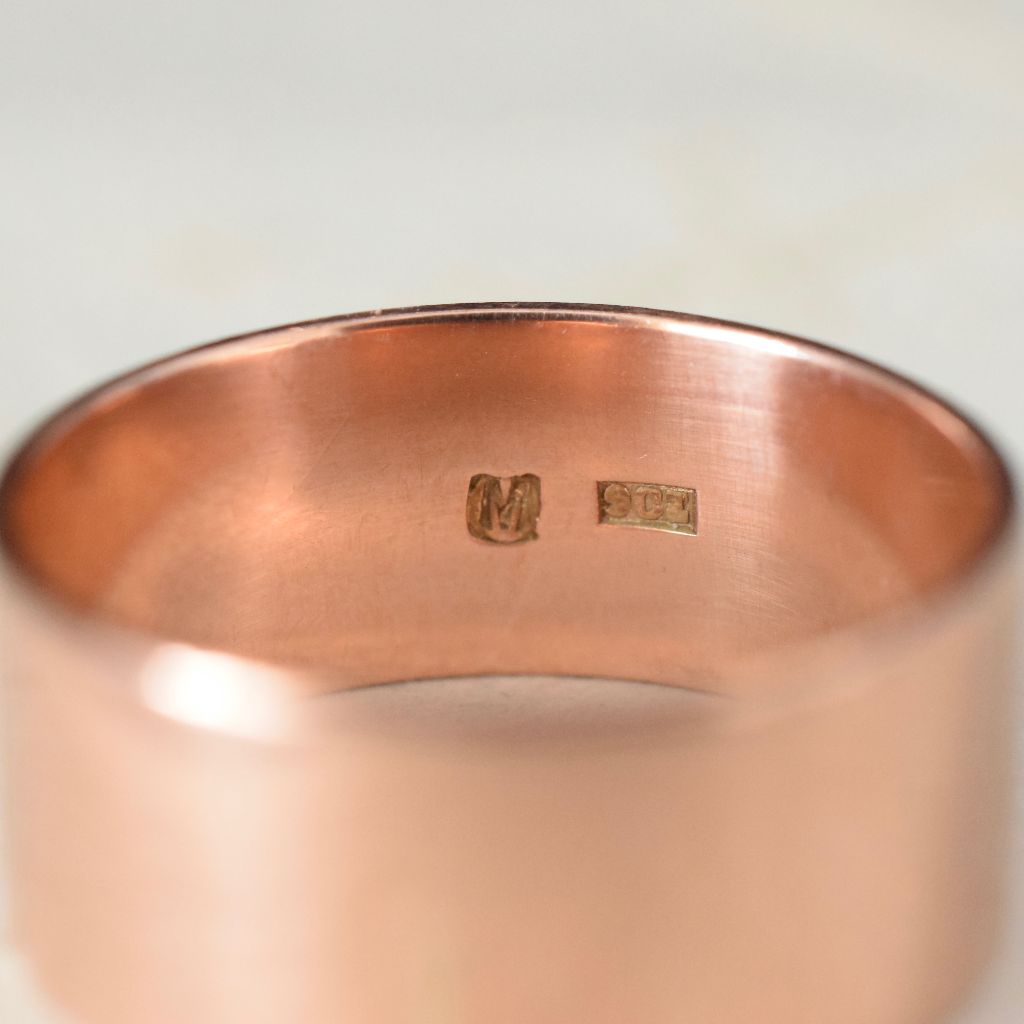 Antique Australian 9ct Rose Gold Cigar Band By D. Mackay Circa 1900