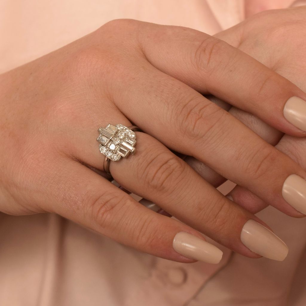 Antique Art Deco Platinum And Diamond Ring Circa 1930 (Independent Valuation Included In Purchase For - $6850)