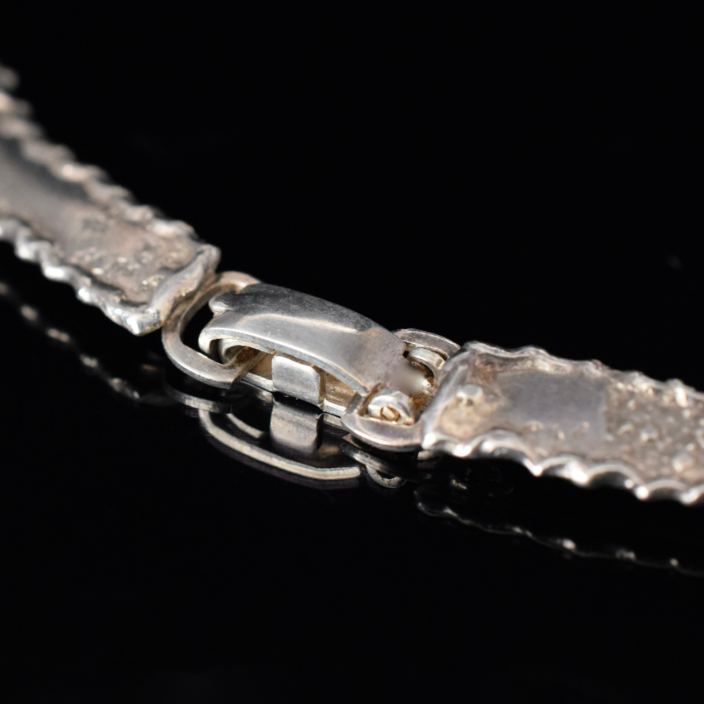 ‘Designer Look’ 950 Silver And Tigers Eye Collar Necklace
