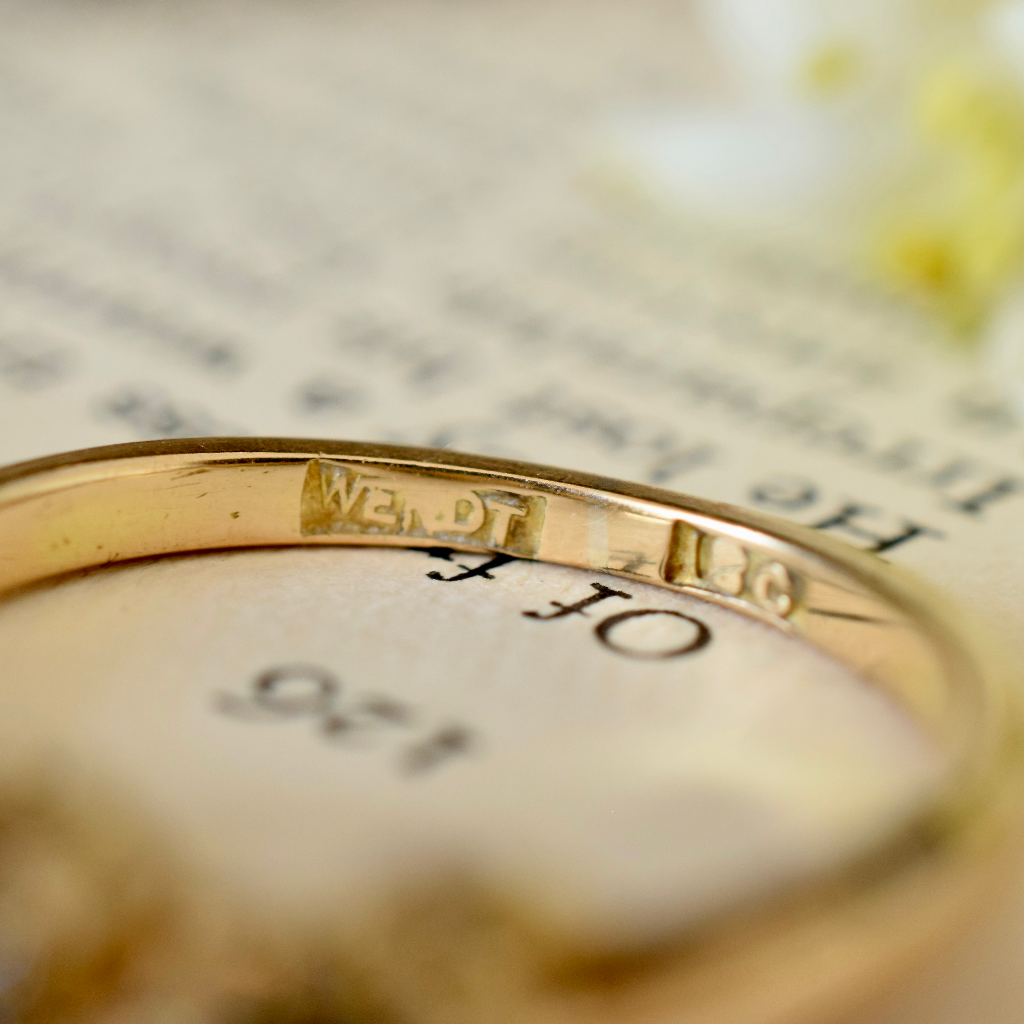 Antique Australian 18ct Yellow Gold And Diamond Ring By ‘Wendt’ Circa 1935 Independent Valuation Included For $5,400 AUD