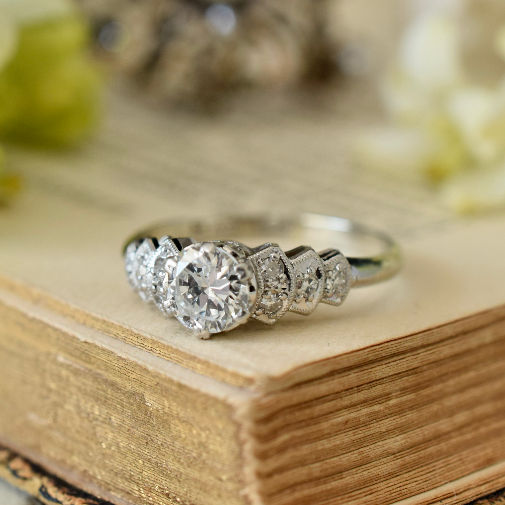 Antique/Vintage Art Deco 18ct White Gold And Platinum 0.50ct Diamond Ring Circa 1930’s Independent Insurance Valuation For 8,000 AUD