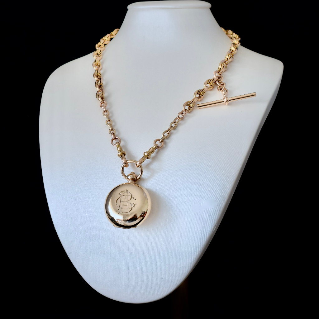 Edwardian Gold Cased Sovereign Case Made in England by Dennison Watch Case Co Circa 1910