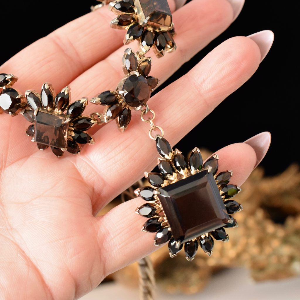Retro Style Fabulous Smoky Quartz Necklace Circa 1950’s Independent Valuation Included For $2000 AUD