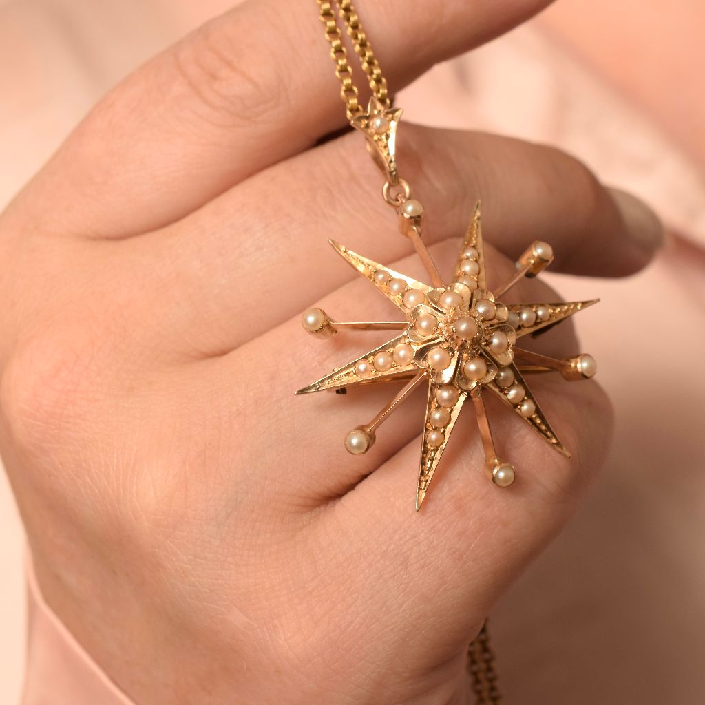 Antique Australian 15ct Yellow Gold Celestial ‘Starburst’ Circa 1900